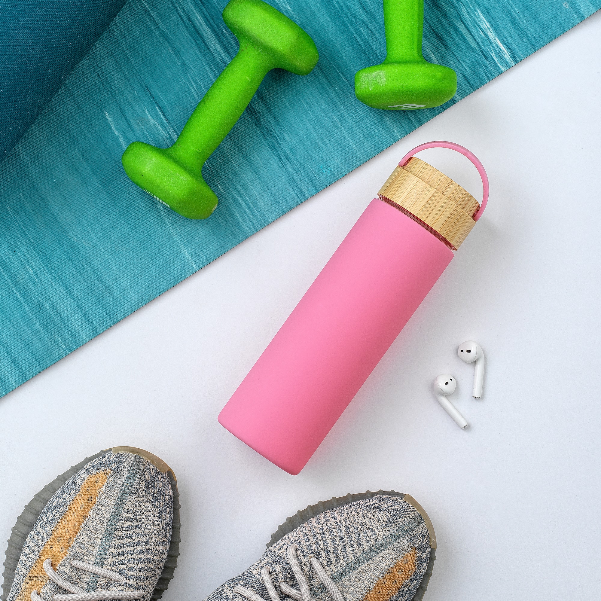 JoyJolt® 20oz. Glass Water Bottle with Carry Strap & Non Slip Silicone Sleeve